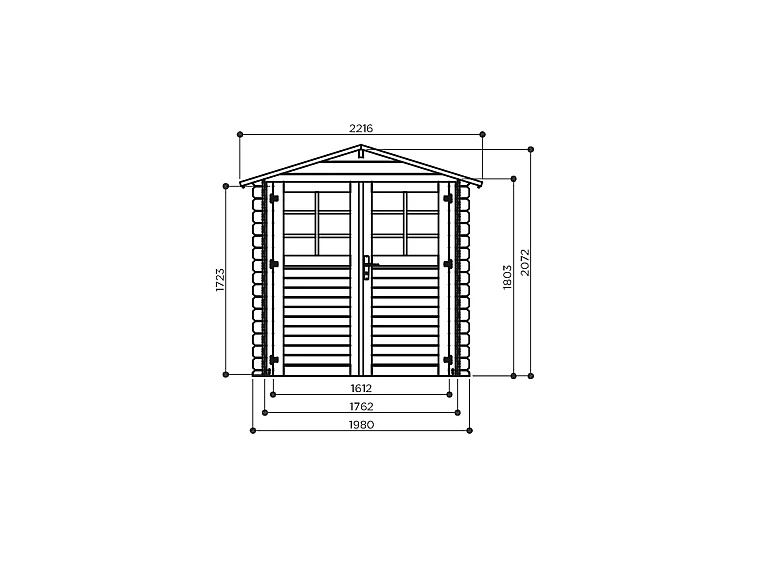 Abri de Jardin Solid Morgane 19 mm - 198x198 cm (3.92 m²)