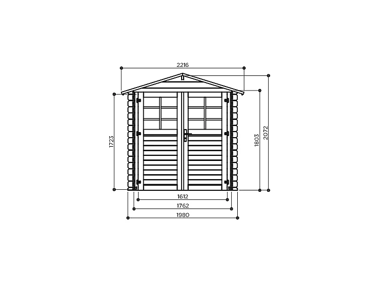 Abri de Jardin Solid Morgane 19 mm - 198x198 cm (3.92 m²)