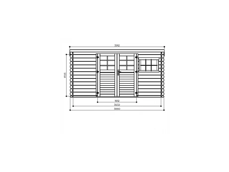 Abri Jardin Solid KALANI 11.56m² - 388x298cm - Madriers 34mm