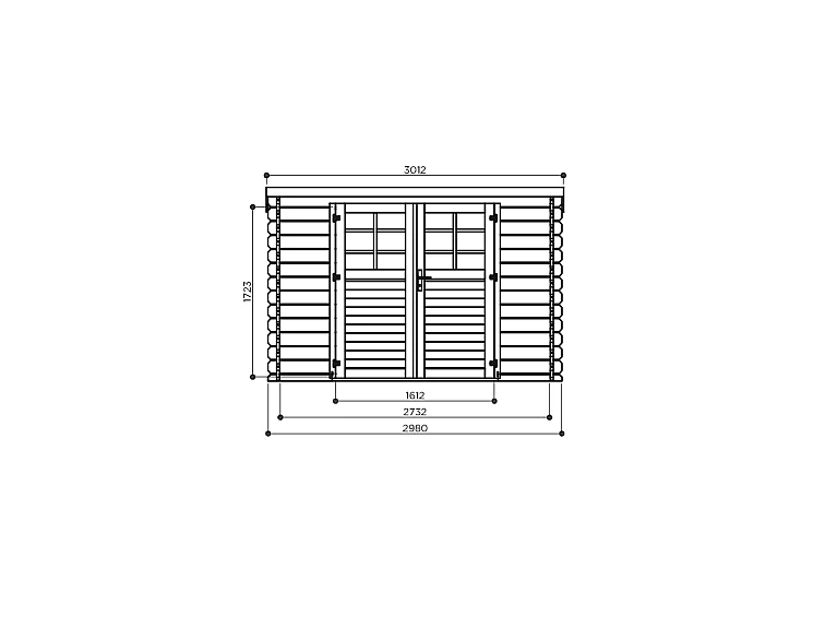 Abri de Jardin Solid Niamh 298x298cm (8.88m²) - Madriers 28mm