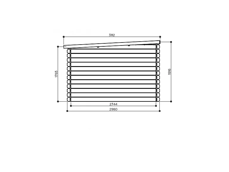 Abri de Jardin Solid Niamh 298x298cm (8.88m²) - Madriers 28mm