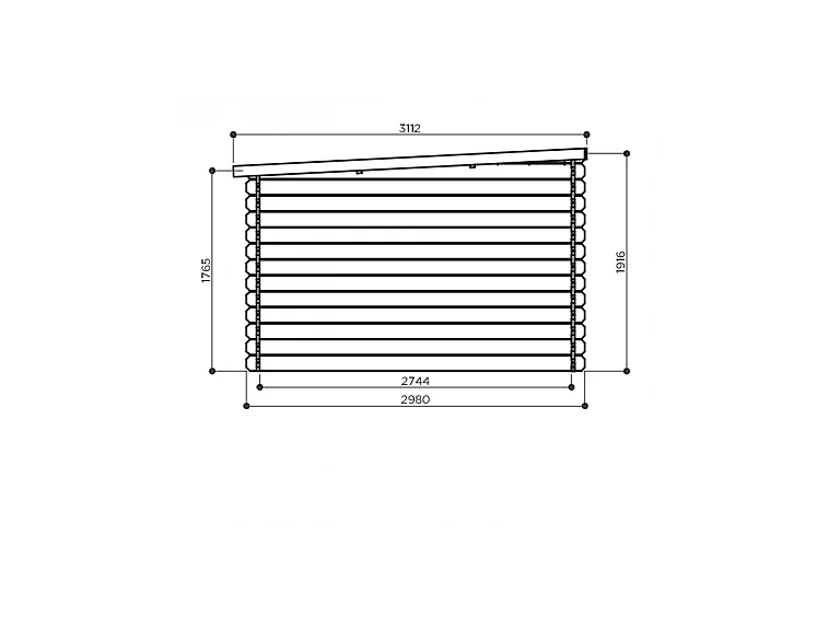 Abri de Jardin Solid Niamh 298x298cm (8.88m²) - Madriers 28mm