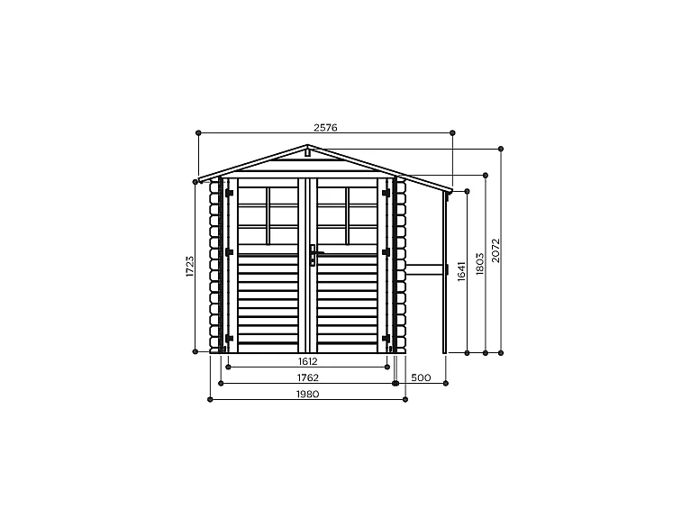 Abri Jardin Solid Céline 3.92m² - 19mm avec Appentis - x cm