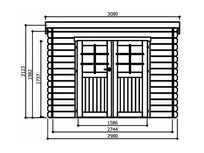 Abri de Jardin Solid Brest (8.88 m²) - 298 x 298 cm