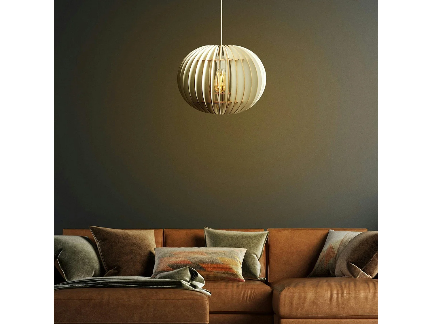 Suspension blanche design - forme ronde ø36 cm BIEL