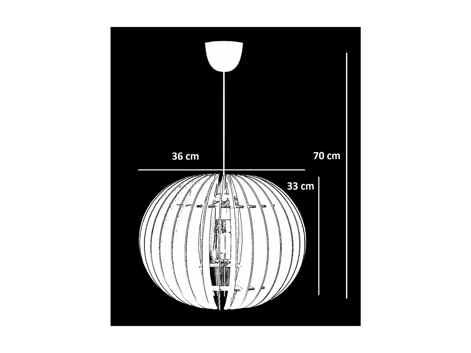Suspension blanche design - forme ronde ø36 cm BIEL