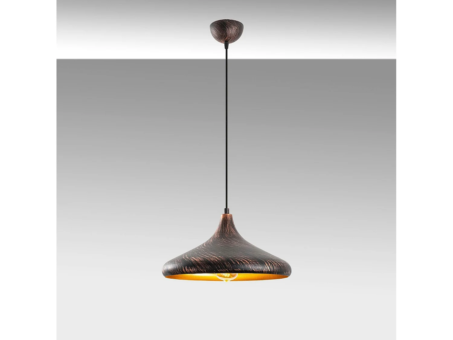 Suspension métal effet cuivre brossé – forme soucoupe SILE