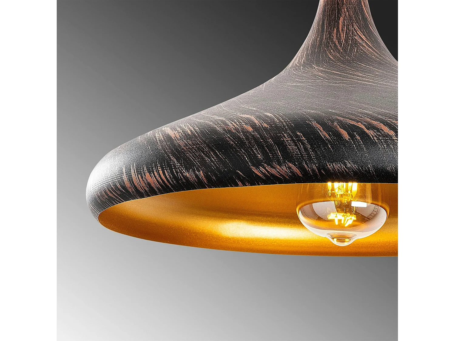 Suspension métal effet cuivre brossé – forme soucoupe SILE