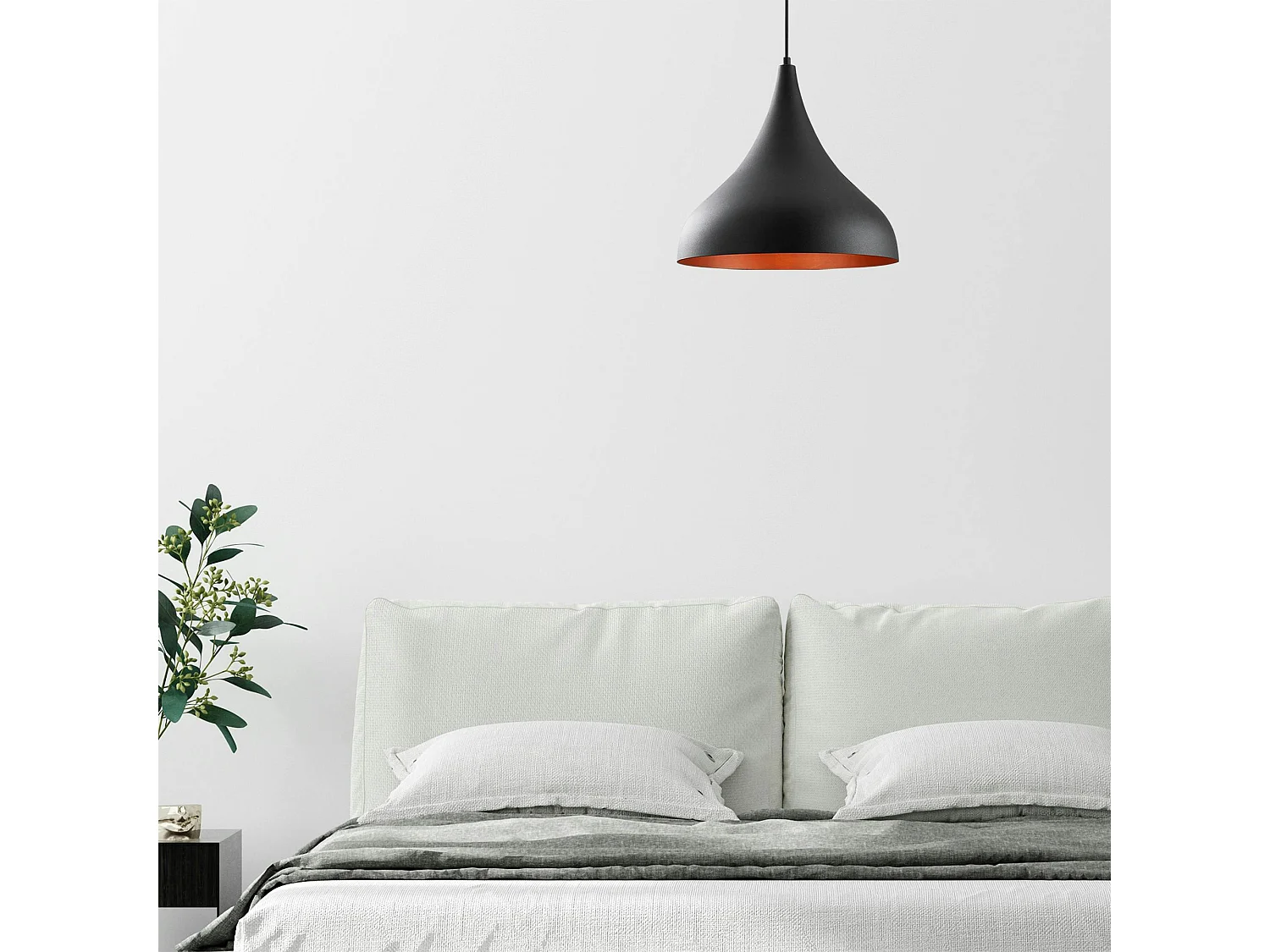 Suspension noire brossée – intérieur brun doré, 41 cm SILE