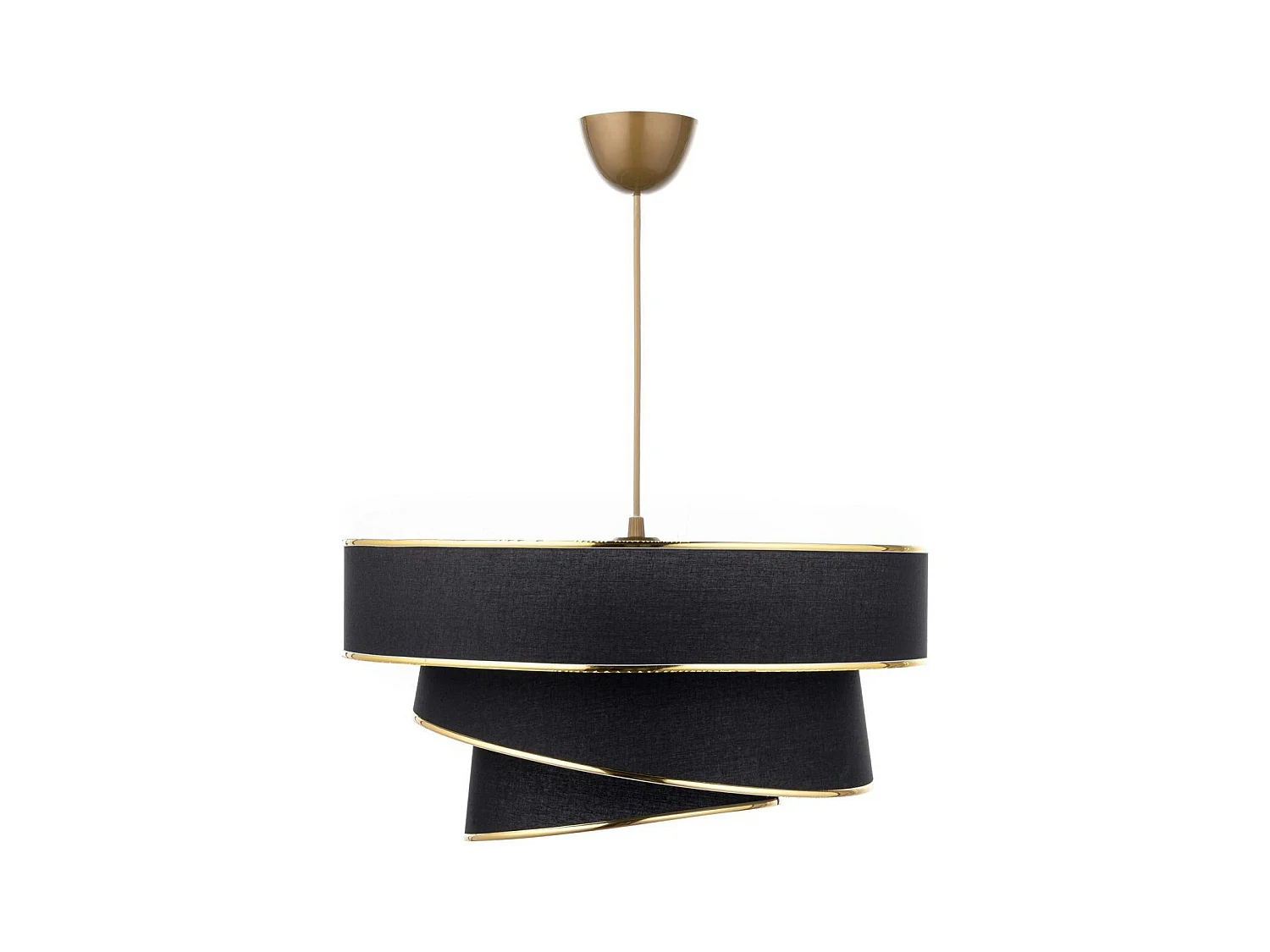Suspension salon noir et or - abat-jour triple, design ZURICH