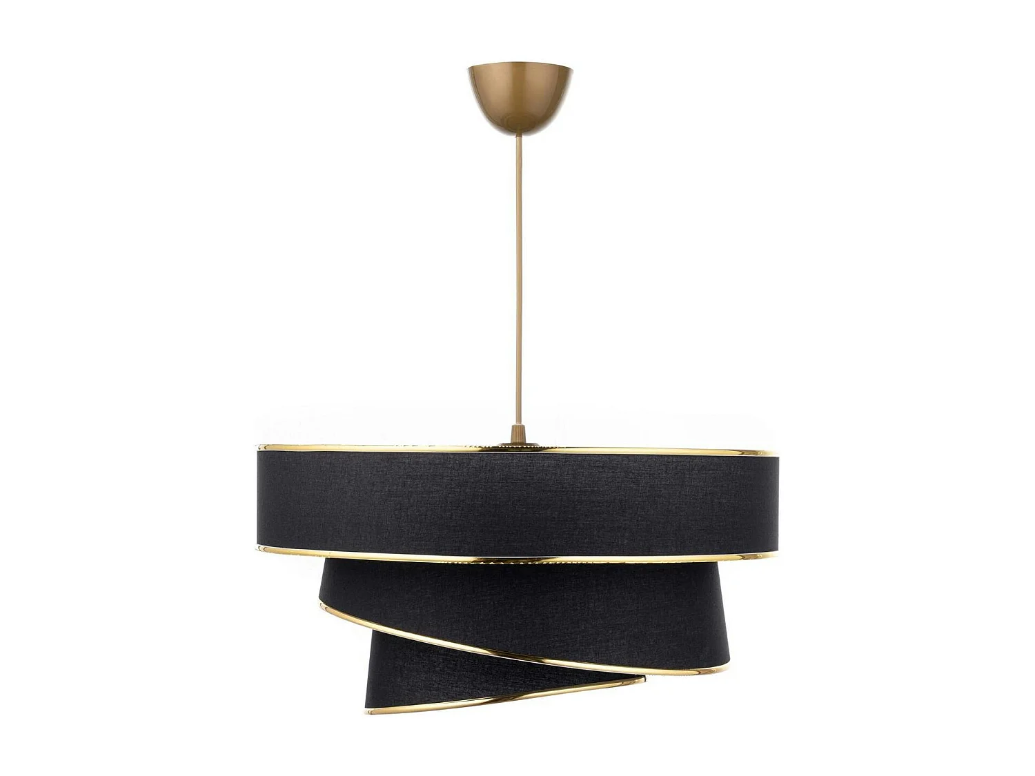 Suspension salon noir et or - abat-jour triple, design ZURICH