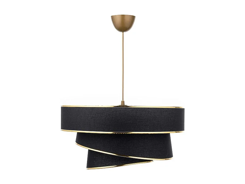 Suspension salon noir et or - abat-jour triple, design ZURICH