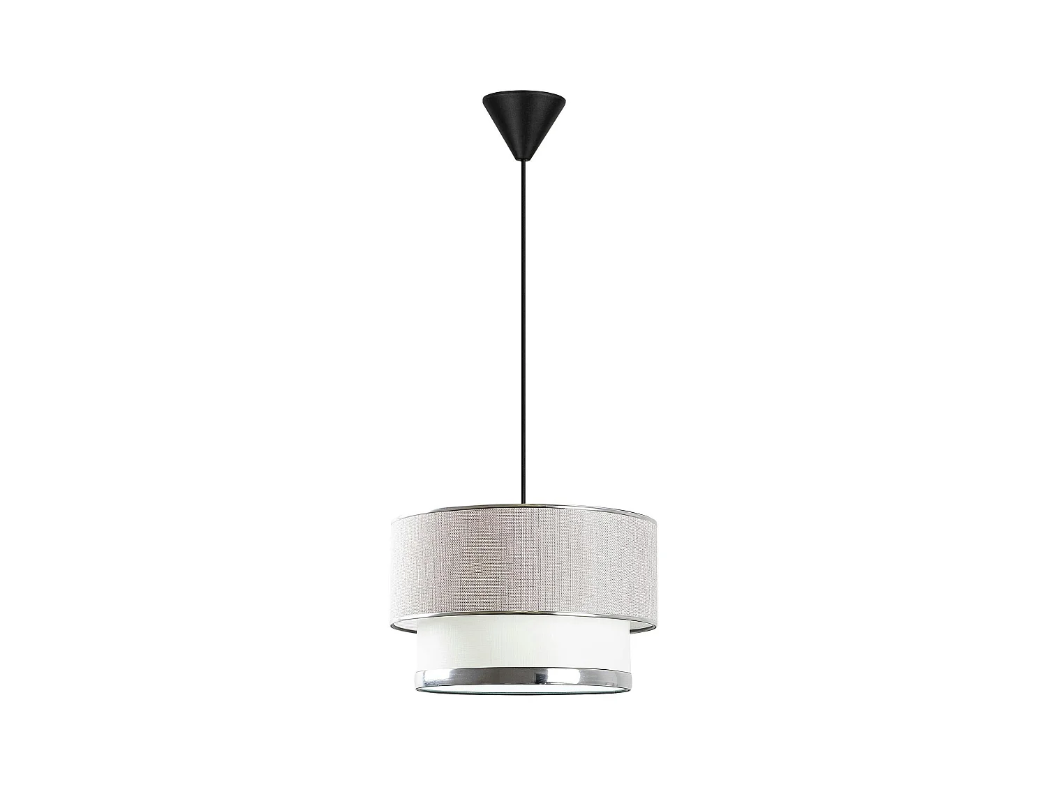 Suspension moderne en tissu - gris et écru ZURICH