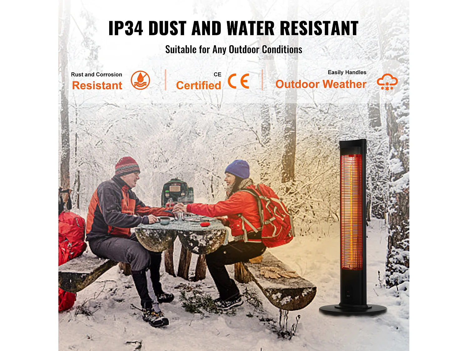 Verwarmingsradiator, SucceBuy Infraroodverwarming 2000 W met Afstandsbediening en Veiligheidsfuncties