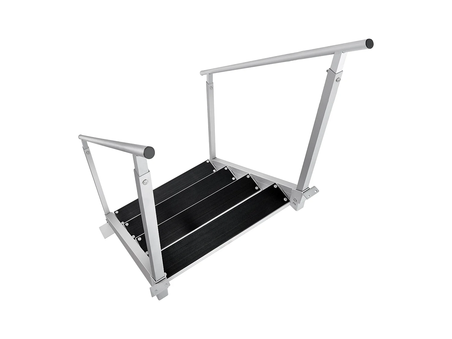 Échelle en Aluminium SucceBuy, Échelle de Quai, 4 Marches, 76 à 97 cm Réglable, Capacité de 227 kg