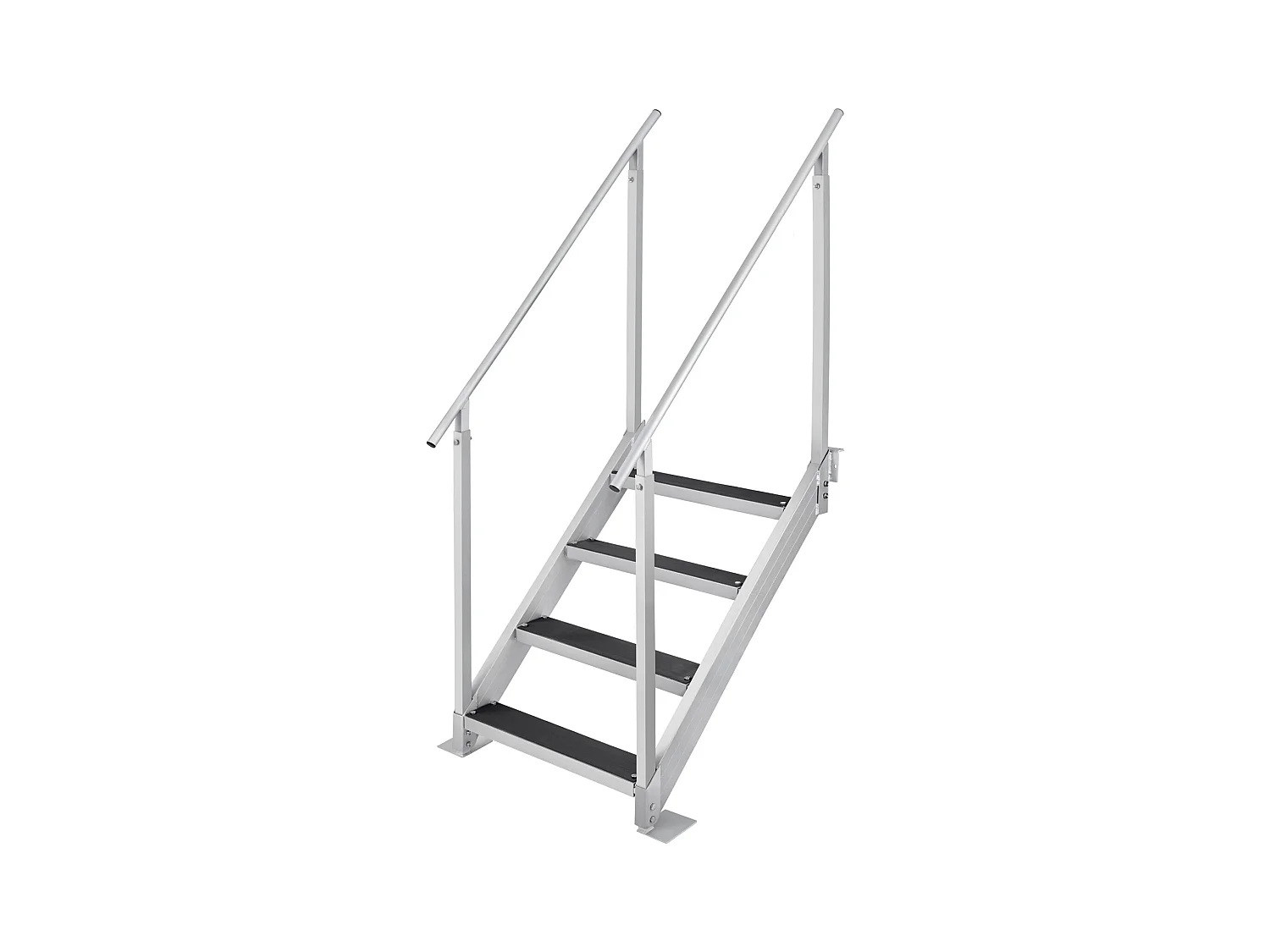 Échelle en Aluminium SucceBuy, Échelle de Quai, 4 Marches, 76 à 97 cm Réglable, Capacité de 227 kg