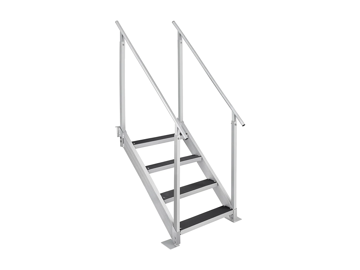 Échelle en Aluminium SucceBuy, Échelle de Quai, 4 Marches, 76 à 97 cm Réglable, Capacité de 227 kg