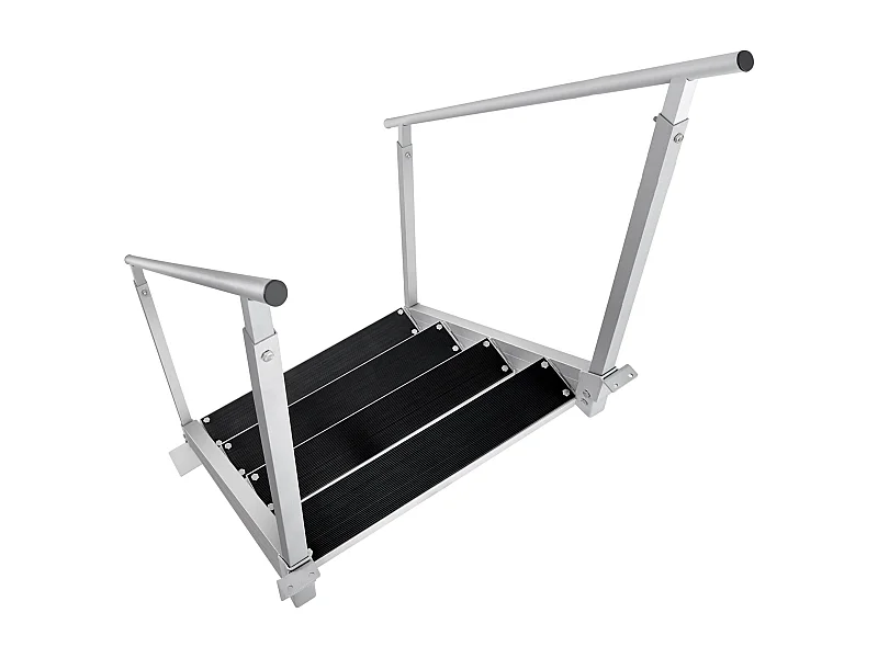 Échelle en Aluminium SucceBuy, Échelle de Quai, 4 Marches, 76 à 97 cm Réglable, Capacité de 227 kg