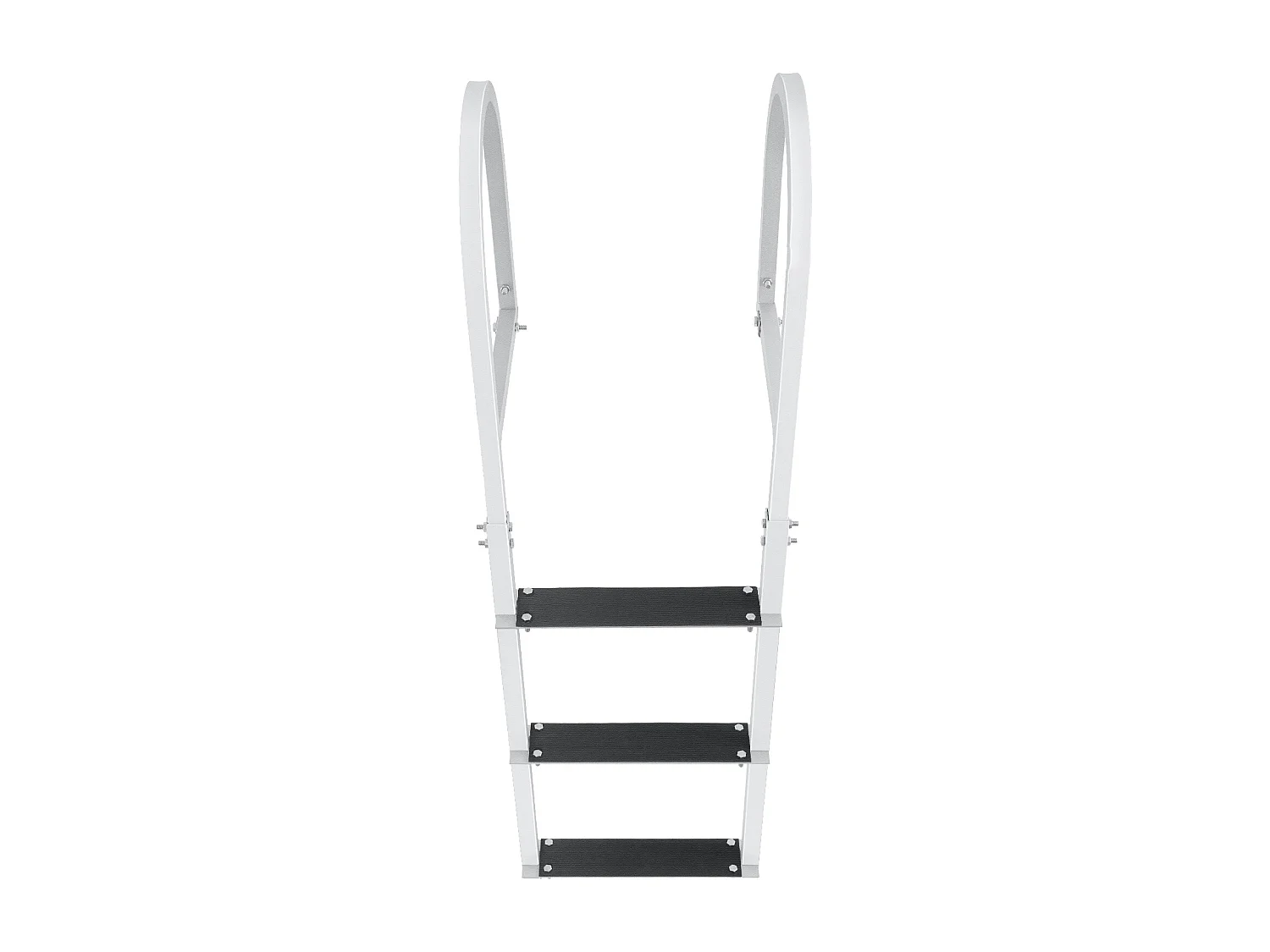 Échelle en Aluminium SucceBuy, Échelle de Quai, 3 Marches Amovibles, Capacité de Charge de 227 kg