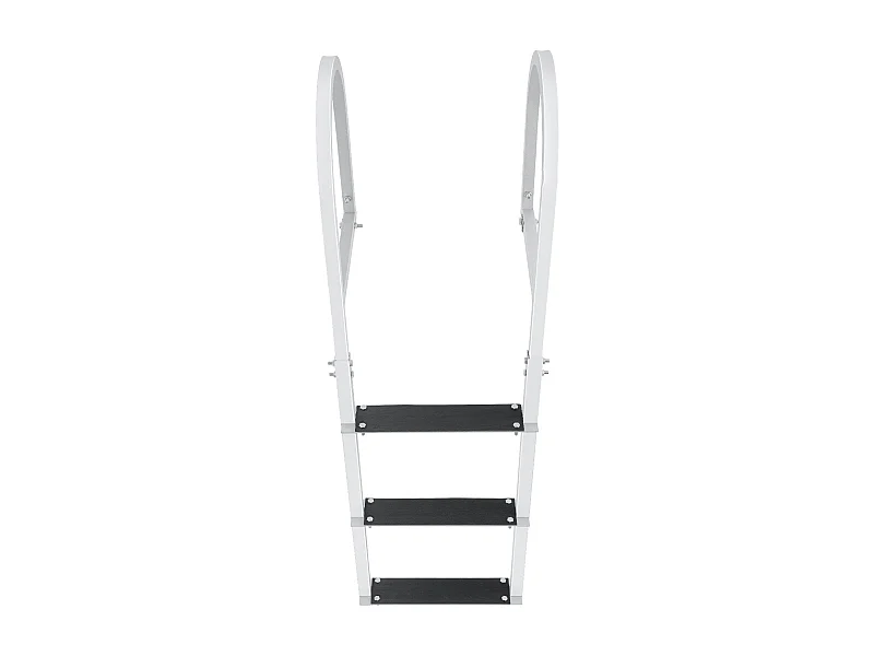 Échelle en Aluminium SucceBuy, Échelle de Quai, 3 Marches Amovibles, Capacité de Charge de 227 kg