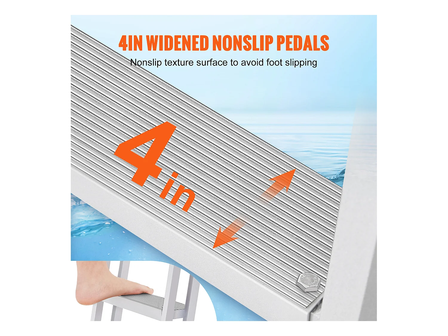 Échelle en Aluminium SucceBuy, Amovible, 4 Marches, Charge de 159 kg