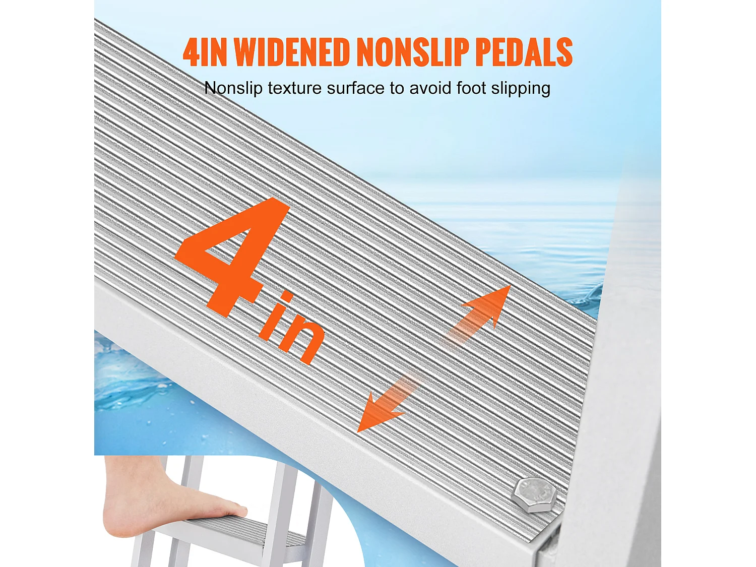 Échelle en Aluminium SucceBuy, Amovible, 4 Marches, Charge de 159 kg