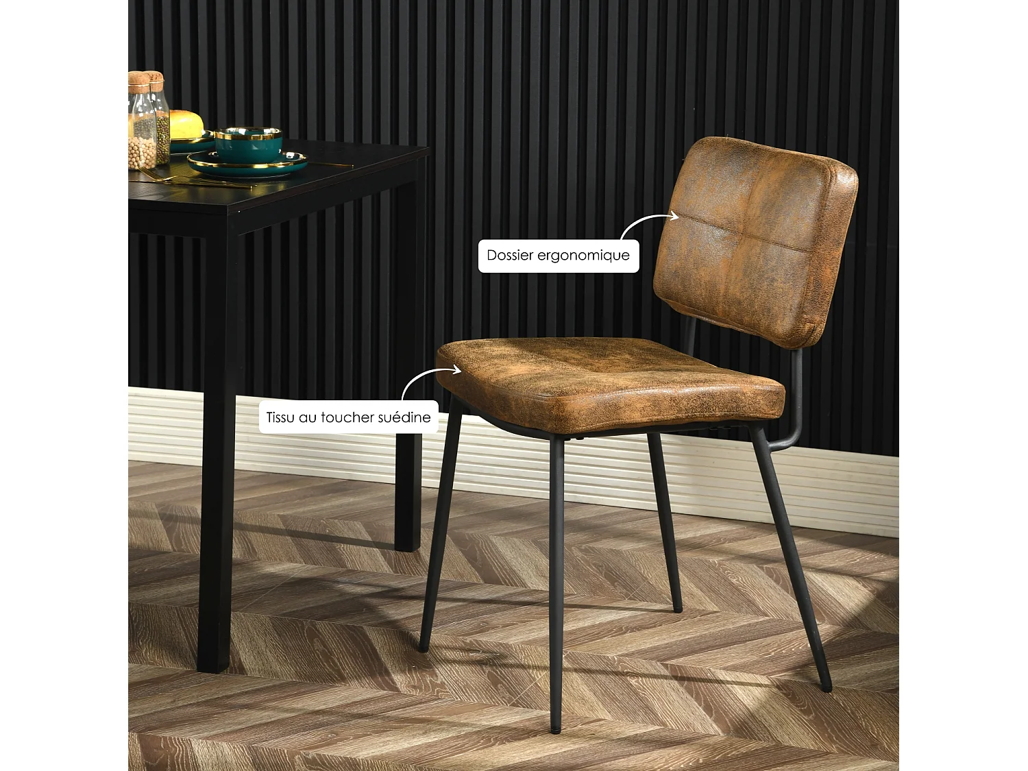 Ensemble table à manger ronde avec 4 chaises