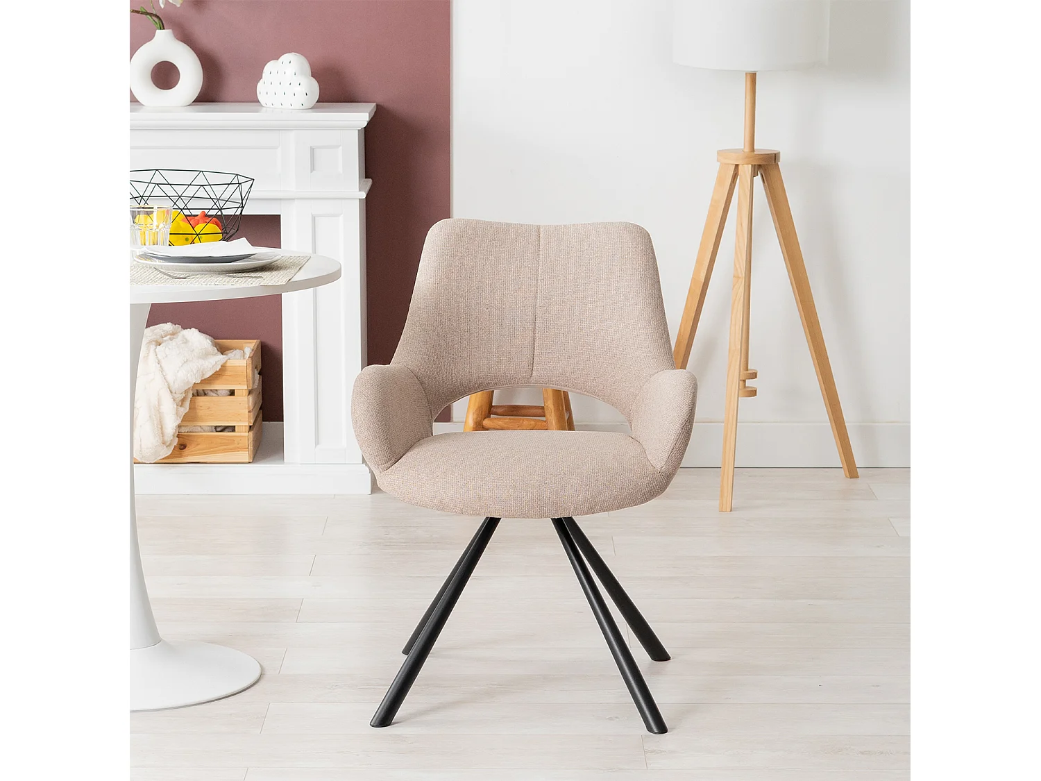 Ensemble table à manger ronde avec 2 chaises BETH