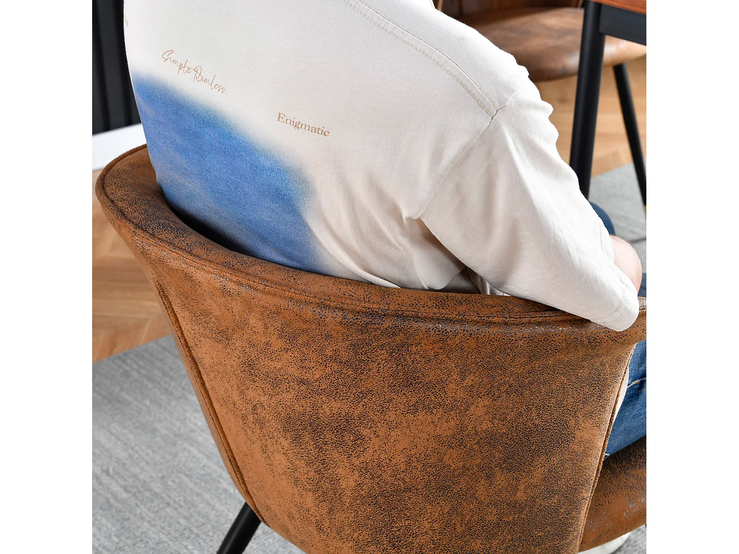 Ensemble table à manger ronde avec 2 chaises DONCIC