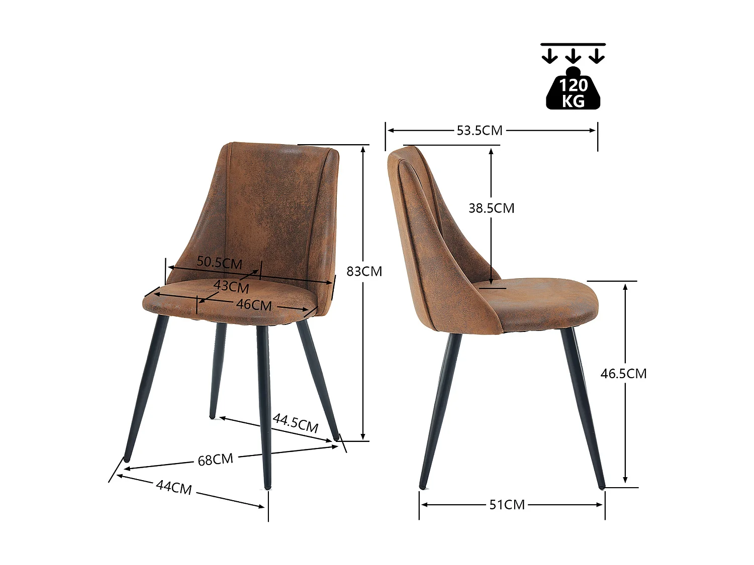 Ensemble table à manger ronde avec 4 chaises