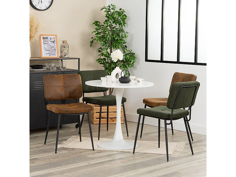 Ensemble table à manger ronde avec 4 chaises