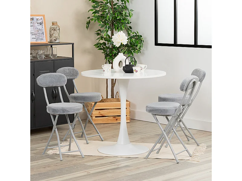 Ensemble table à manger ronde avec 4 chaises