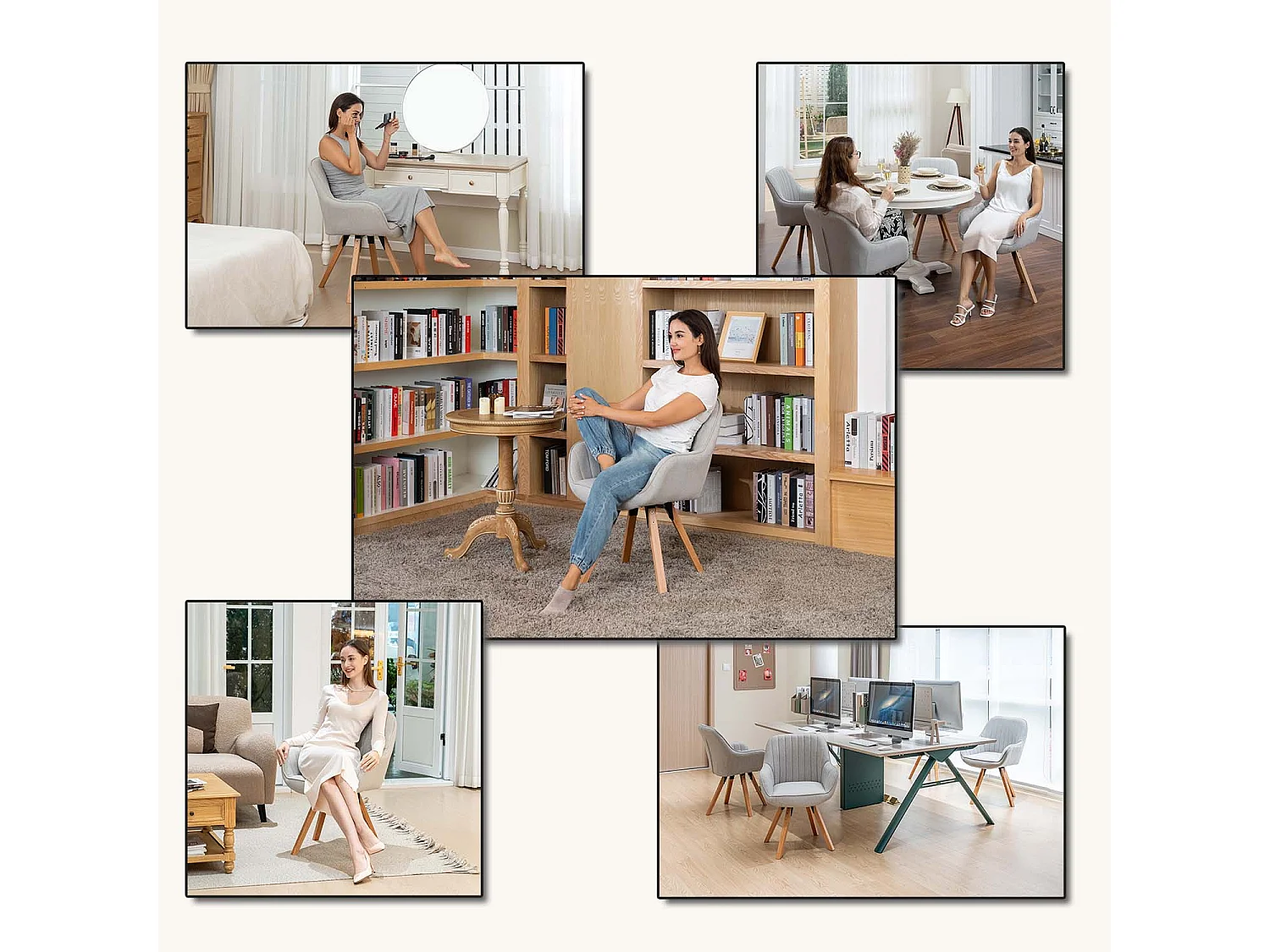 Ensemble table à manger ronde avec 2 chaises CARSON