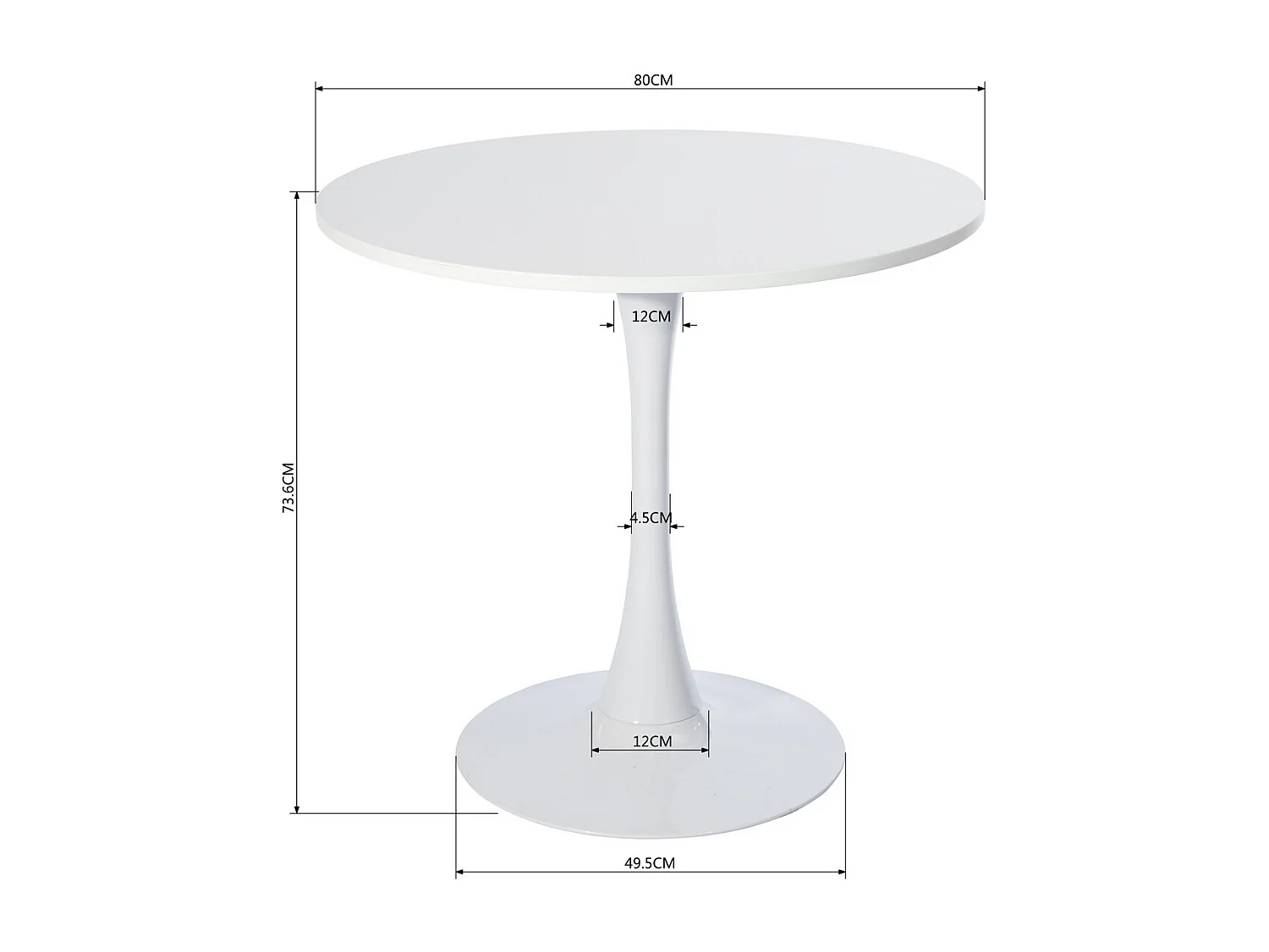 Ensemble table à manger ronde avec 2 chaises CROMWELL