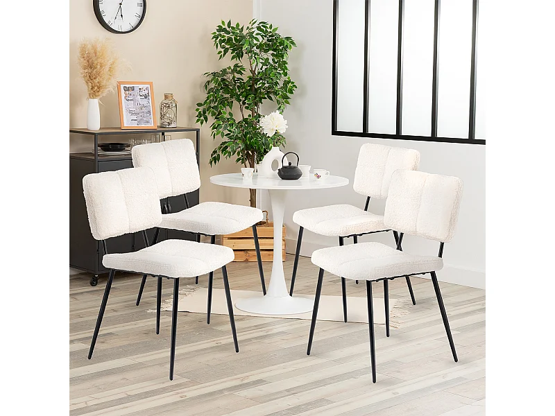 Ensemble table à manger ronde avec 4 chaises