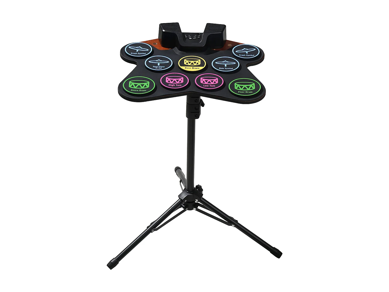 Elektrische Drumstel SucceBuy 9 Pads, Met Standaard, Zwei Luidsprekers und Lichtgevende Drumstokken, Voor Kinderen