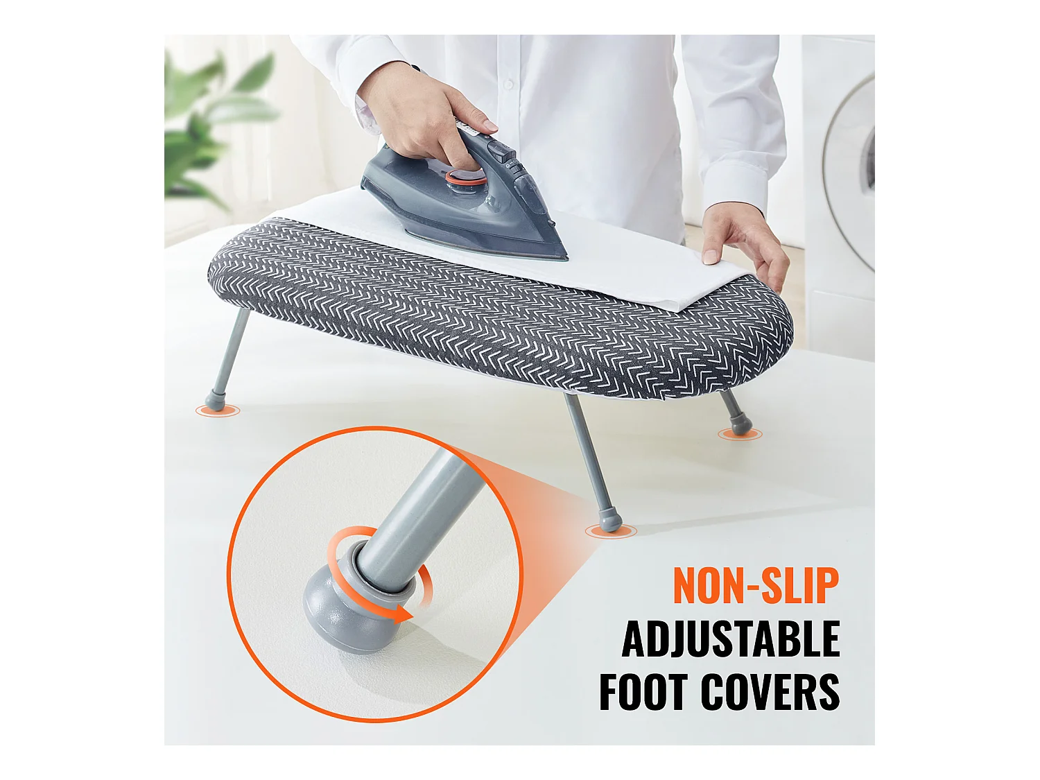 Planche à Repasser de Table SucceBuy, 59,4 x 36,6 cm, Planche à Repasser Compacte, Housse Résistante à la Chaleur