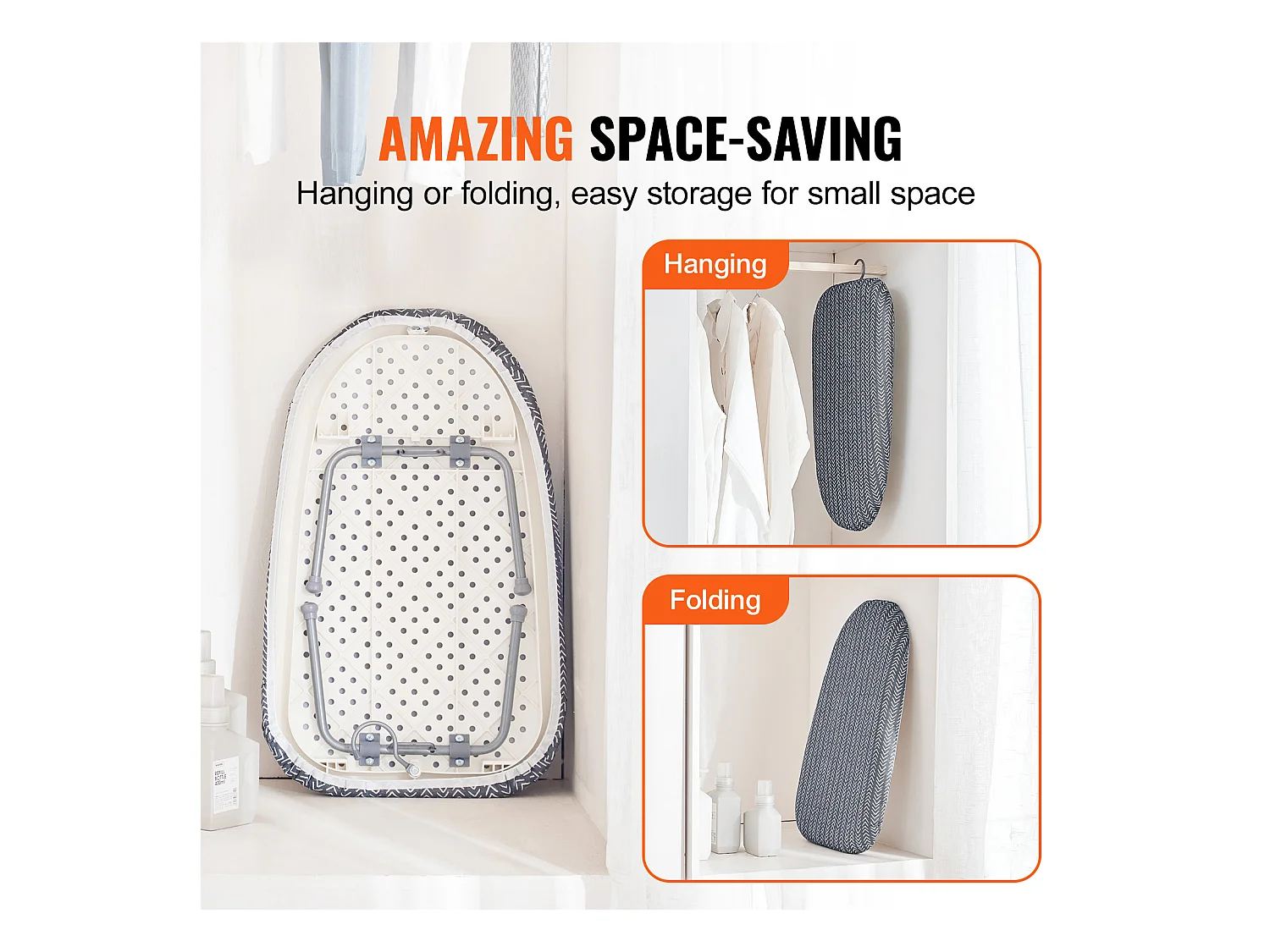 Planche à Repasser de Table SucceBuy, 59,4 x 36,6 cm, Planche à Repasser Compacte, Housse Résistante à la Chaleur