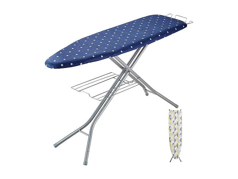 Strijkplank SucceBuy, met Opbergplaat en Dikte van 4 Lagen, Instelbare Hoogtes, 154 x 37 x 97 cm