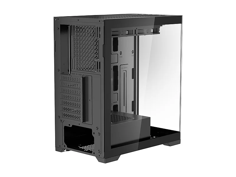 PC-Gaming-Gehäuse SucceBuy, Gehärtetes Glaspanel, Optimierter Luftstrom, Anti-Staubfilter, 2 Lüfter 12cm, Passend für GPU bis zu 36cm