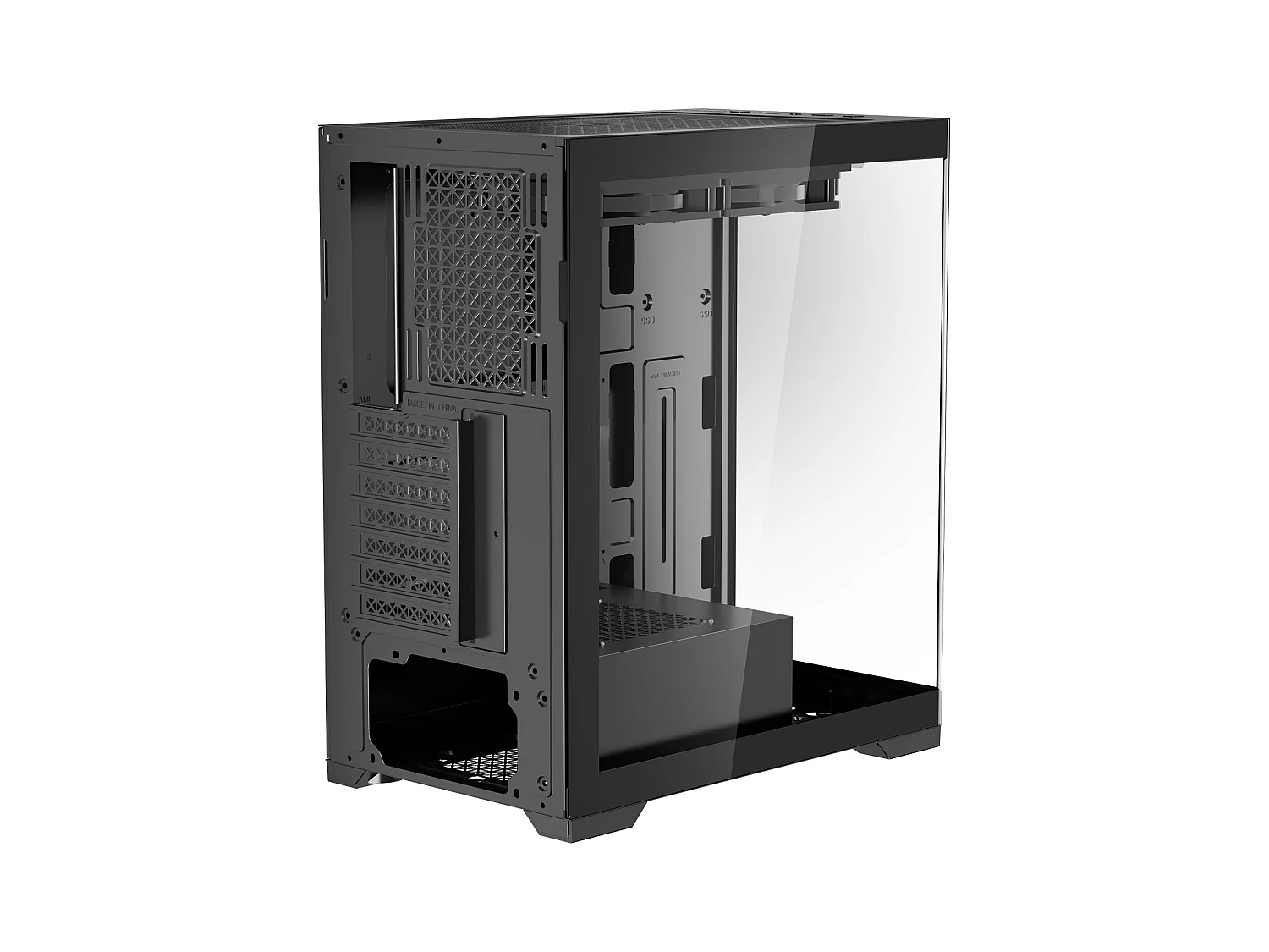Boîtier PC Gaming SucceBuy, Panneau en Verre Trempé, Flux d'Air Optimisé, Filtre Anti-Poussière, 2 Ventilateurs de 12cm, Adapté aux GPU jusqu'à 36cm
