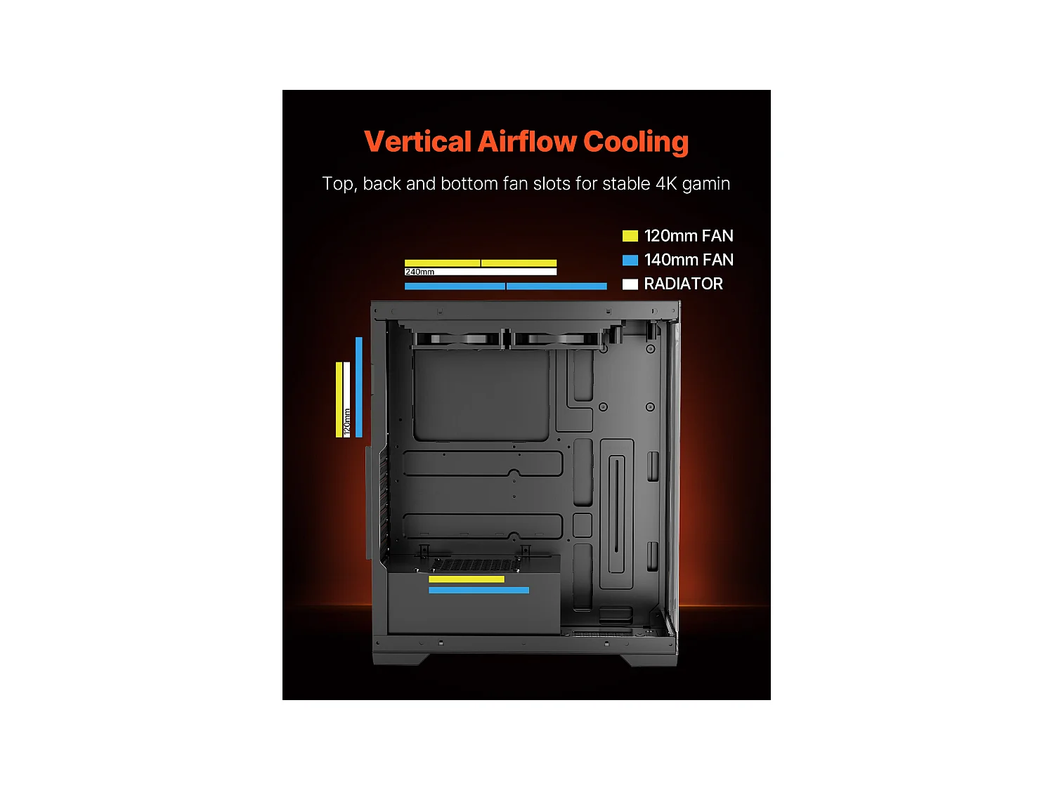 Boîtier PC Gaming SucceBuy, Panneau en Verre Trempé, Flux d'Air Optimisé, Filtre Anti-Poussière, 2 Ventilateurs de 12cm, Adapté aux GPU jusqu'à 36cm