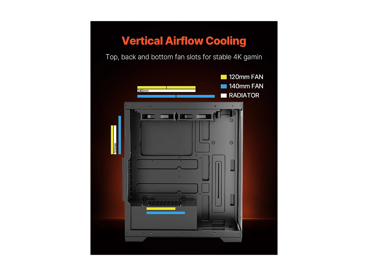 Boîtier PC Gaming SucceBuy, Panneau en Verre Trempé, Flux d'Air Optimisé, Filtre Anti-Poussière, 2 Ventilateurs de 12cm, Adapté aux GPU jusqu'à 36cm