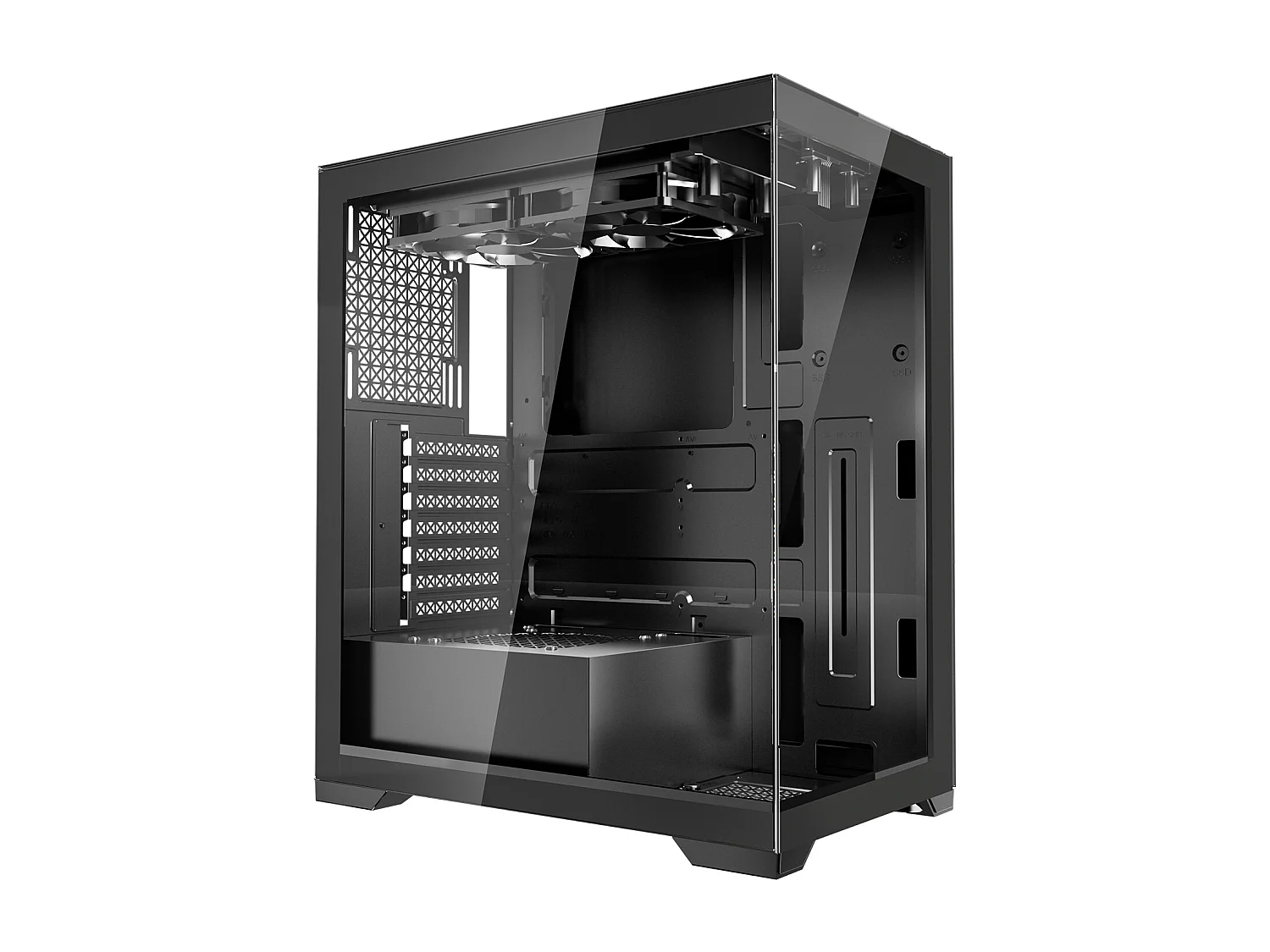 Boîtier PC Gaming SucceBuy, Panneau en Verre Trempé, Flux d'Air Optimisé, Filtre Anti-Poussière, 2 Ventilateurs de 12cm, Adapté aux GPU jusqu'à 36cm