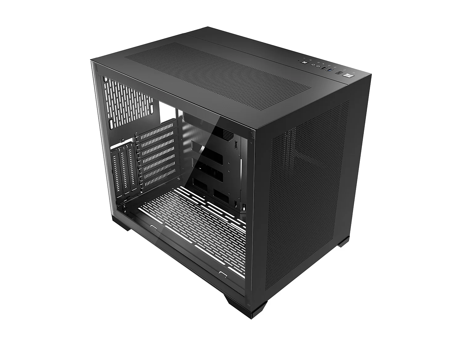 PC-behuizing SucceBuy Midi Tower, Dubbele Kamer Ontwerp, Gehard Glaspanelen, Magnetisch Stofscherm, Geschikt voor GPU tot 41 cm, Compatibel