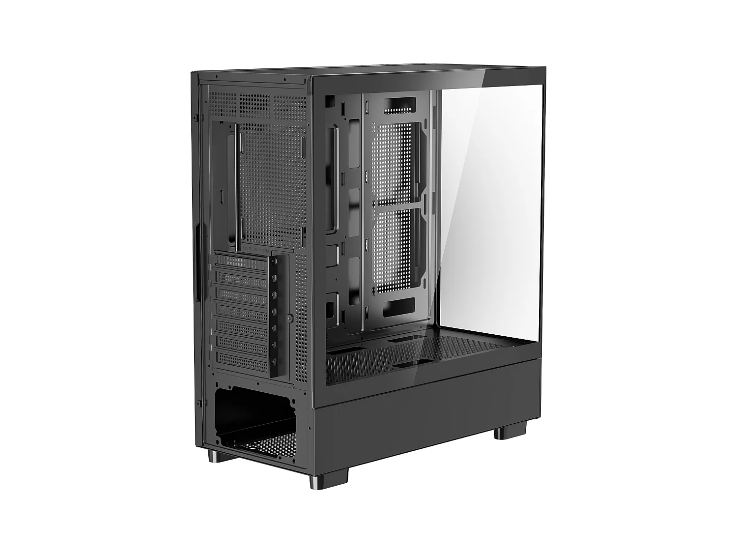 PC-Gaming-Gehäuse SucceBuy, Gehärtetes Glaspanel, Staubschutz, 6 PWM ARGB-Lüfter 12cm, Kompatibel mit GPU bis zu 41cm Länge