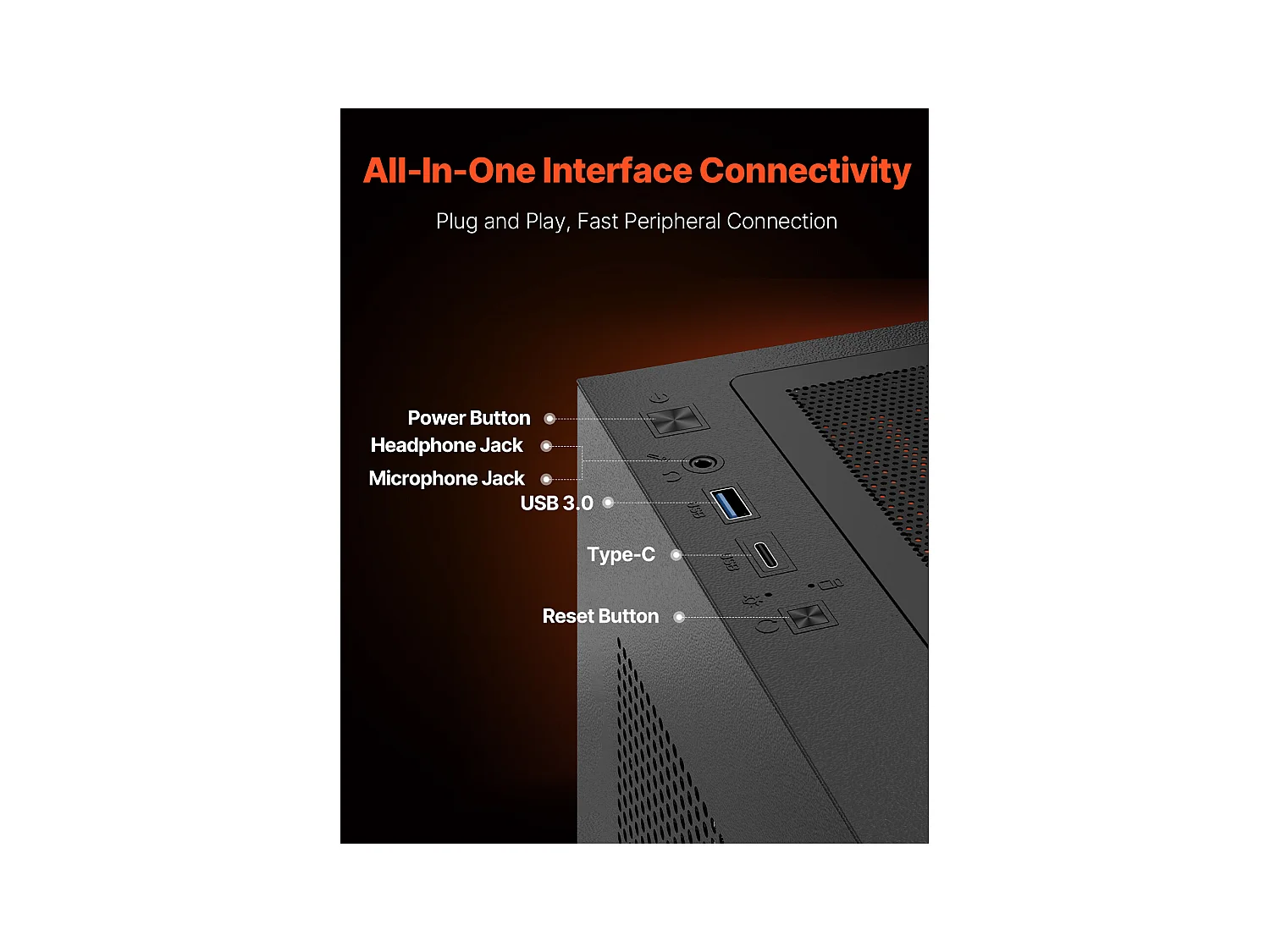 PC-Gaming-Gehäuse SucceBuy, Gehärtetes Glaspanel, Staubschutz, 6 PWM ARGB-Lüfter 12cm, Kompatibel mit GPU bis zu 41cm Länge