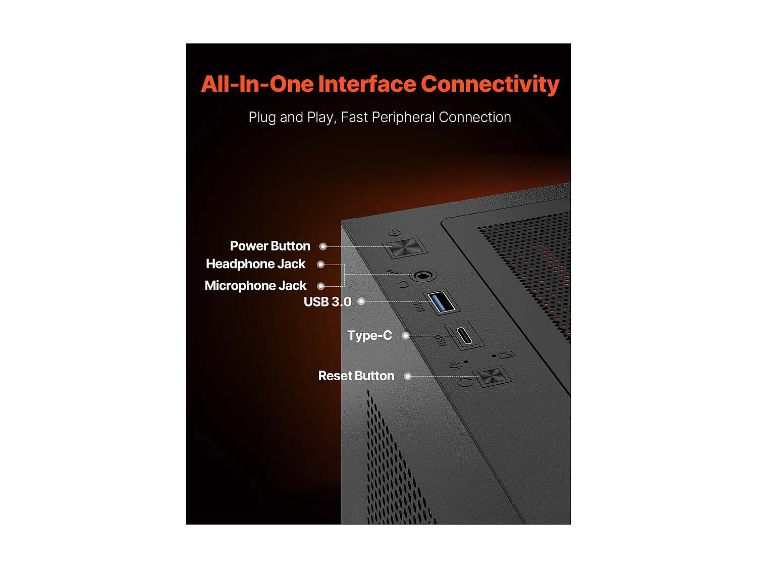 Boîtier PC Gaming SucceBuy, Panneau en Verre Trempé, Protection contre la Poussière, 6 Ventilateurs PWM ARGB de 12cm, Compatible avec les GPU jusqu'à 41cm de Long