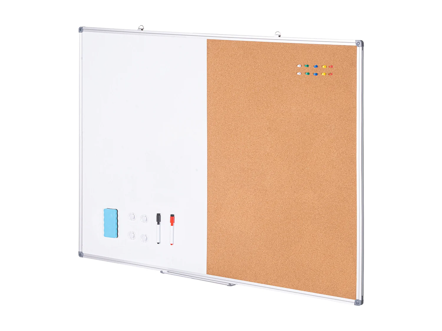 Ensemble Tableau Blanc et Tableau en Liège SucceBuy, 121,9 x 91,4 cm, avec Cadre en Aluminium pour l'École et la Maison