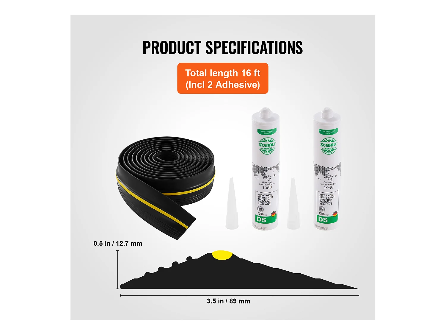 Bande d'Étanchéité SucceBuy de Seuil et de Bas de Porte de Garage de 488cm, PVC Imperméable Universel